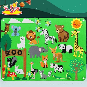 32 Pcs Montessori Wall Hanging Zoo Animals Felt Story Board Set For Kids W12D509
