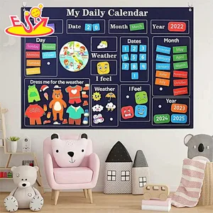 Montessori Educational Toy Wall Hanging Felt Calendar Activity Board For Kids W12D506