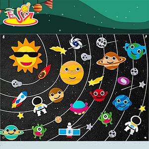 Wall Hanging Learning Toy Set DIY Outer Space Felt Story Board For Kids W12D508